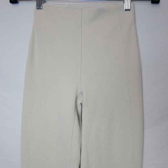 Lululemon Brushed Softstreme Ribbed Zip Flared Pant Bone White Women's 0 - Picture 3 of 8